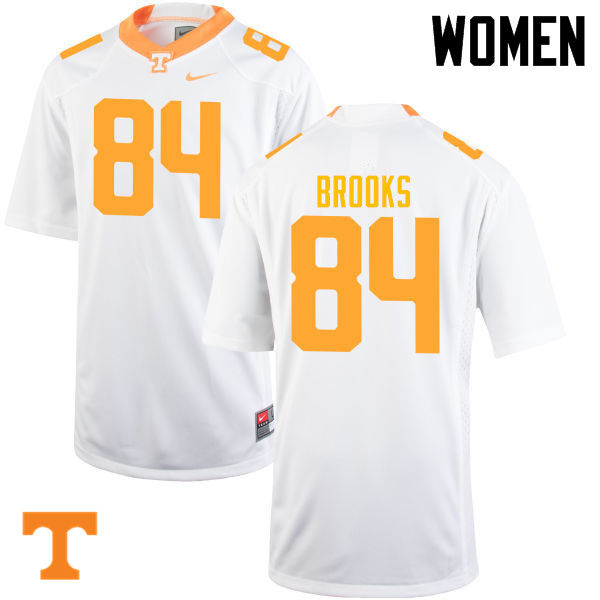 Women #84 Devante Brooks Tennessee Volunteers College Football Jerseys-White - Click Image to Close